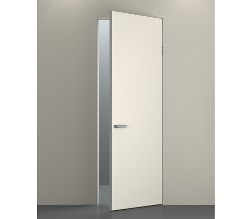 Скрытая влагостойкая дверь белая с алюминиевой кромкой