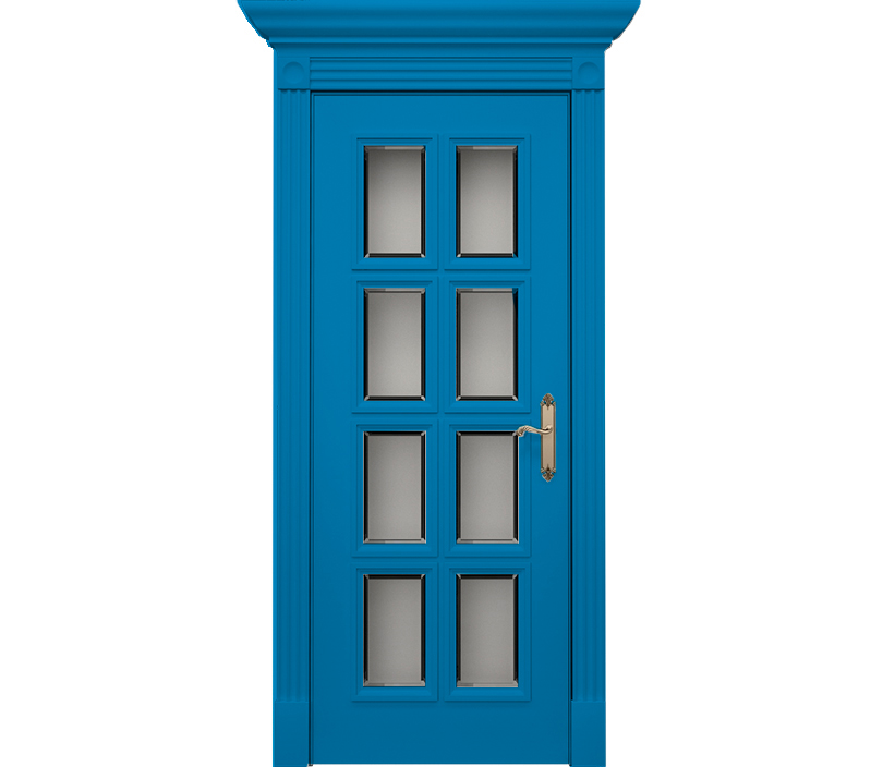 Дверь межкомнатная со стеклом Монца ДО1 голубая