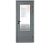 Влагостойкая дверь ПВХ EtaDoor с окном серая одностворчатая с алюминиевой кромкой
