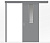 Влагостойкая раздвижная одностворчатая дверь ПВХ с окном серая