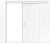 Влагостойкая раздвижная одностворчатая дверь ПВХ глухая белая