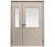 Влагостойкая дверь ПВХ EtaDoor с окном бежевая полуторастворчатая с ПВХ кромкой
