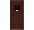 Влагостойкая дверь ПВХ EtaDoor с передаточным окном коричневая одностворчатая с алюминиевой кромкой